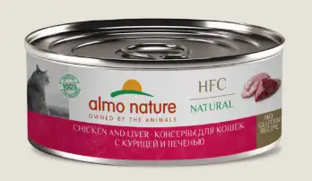 Almo Nature (HFC, Natural, Chicken and Liver) Консервы для кошек и котят с курицей и печенью