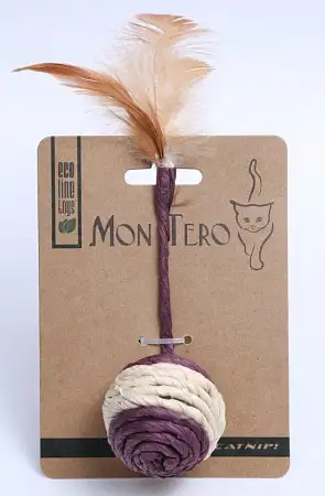 Купить Мон Теро ЭКО игрушка для кошек мячик с пером