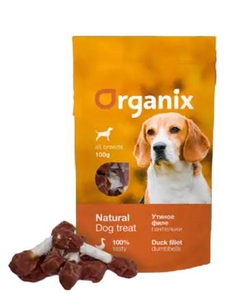 Купить organix лакомства лакомство для собак «Утиные гантельки» (100% мясо)