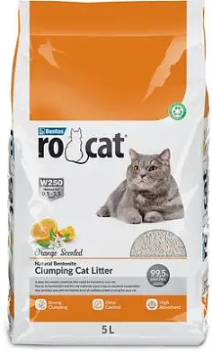 Ro Cat комкующийся наполнитель для кошек без пыли с ароматом апельсина, пакет