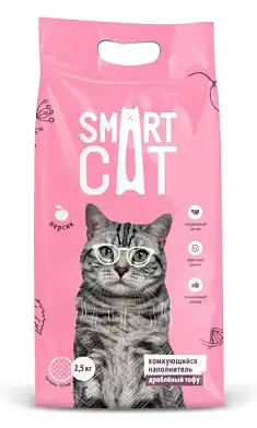 Smart Cat Тофу Дробленый комкующийся наполнитель для кошек с ароматом персика