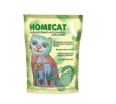 Купить homecat силикагелевый наполнитель для кошек с ароматом Алоэ Вера